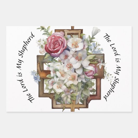 Religiöse Symbole und Verse für Beileid Geschenkpapier Set (Vorderseite 3)