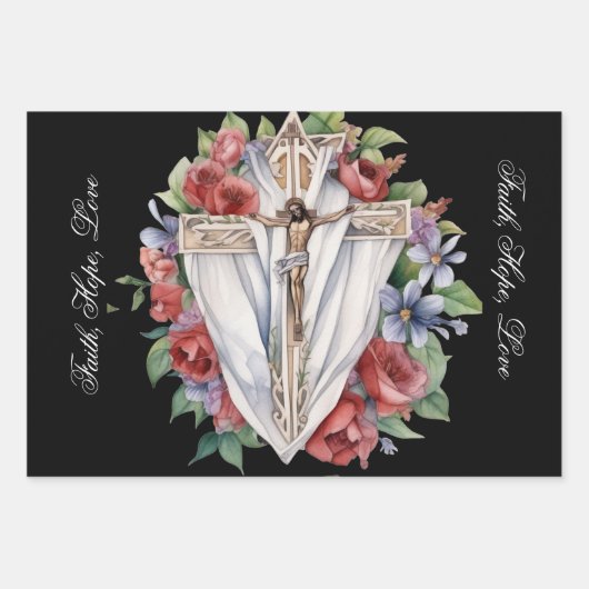 Religiöse Symbole und Verse für Beileid Geschenkpapier Set (Vorderseite 2)