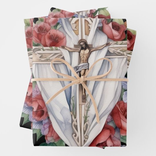 Religiöse Symbole und Verse für Beileid Geschenkpapier Set (Beispiel)