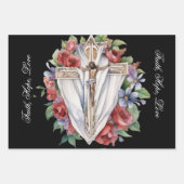 Religiöse Symbole und Verse für Beileid Geschenkpapier Set (Vorderseite)