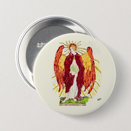 Religiöse Taste : Archangel Uriel Button (Vorne & Hinten)