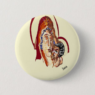 Religiöse Taste : Jungfrau Maria mit dem Herrn Jes Button