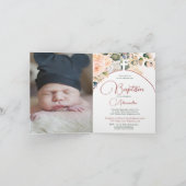 Religiöse Taufe Christening Foto Rose Rosa Einladung (Innenseite)
