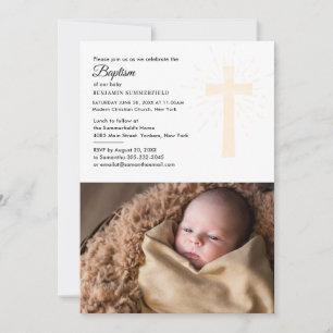 Religiöse Taufe und Christening Baby Foto Einladung