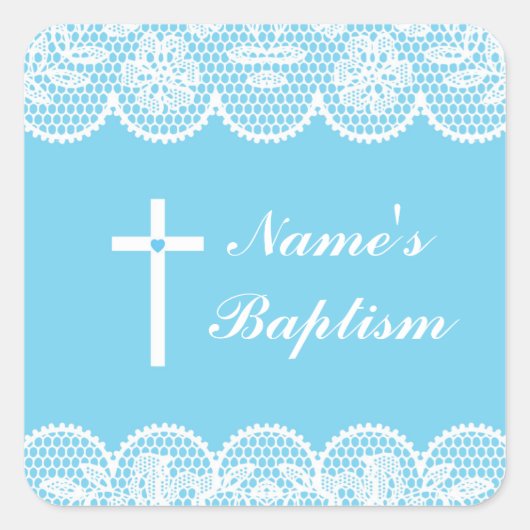 Religiöse Taufername Aufkleber überkreuzen Spitzen (Vorderseite)