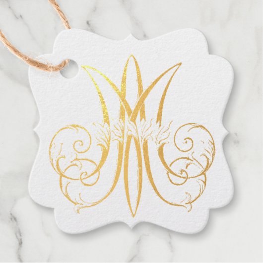 Religiöse traditionelle katholische Marienmonogram Geschenkanhänger (Vorderseite)