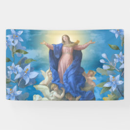Religiöse Übernahme von Mary Angels Blue Floral Banner