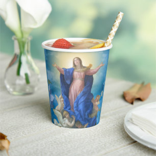 Religiöse Übernahme von Mary Angels katholische  Pappbecher