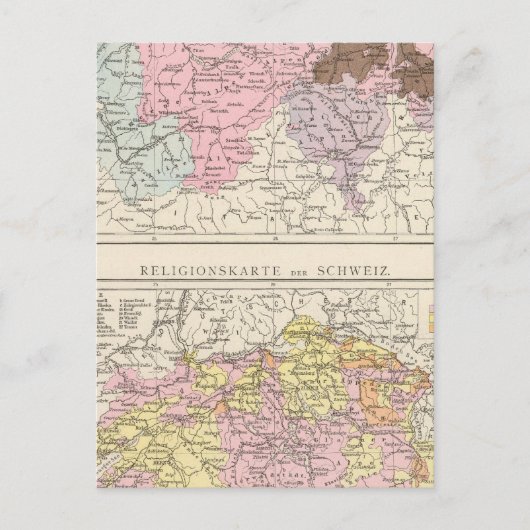 Religiöse und sprachliche Karte der Schweiz (Vorderseite)