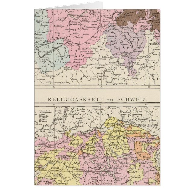 Religiöse und sprachliche Karte der Schweiz (Vorne)