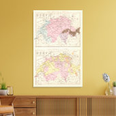 Religiöse und sprachliche Karte der Schweiz Leinwanddruck (Insitu (Wohnzimmer))