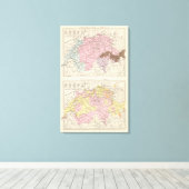 Religiöse und sprachliche Karte der Schweiz Leinwanddruck (Insitu (Holzboden))