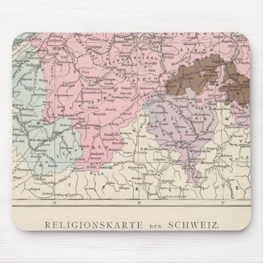 Religiöse und sprachliche Karte der Schweiz Mousepad (Vorne)