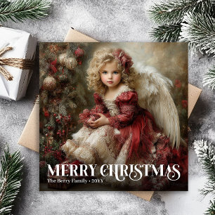 Religiöse viktorianische Engels-Weihnachtskarte Feiertagskarte