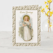 Religiöse Vintag glückliche OsterJungfrau Mary Pas Karte (Gelbe Blume)