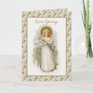 Religiöse Vintage Frohe Ostern Jungfrau Maria Pasc Karte