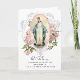 Religiöse Vintage Gesegnete Jungfrau Maria Rosa Ro Karte