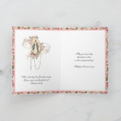 Religiöse Vintage Jubiläumsfeier Jungfrau Mary Ros Karte (Innenseite)