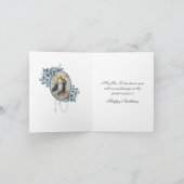 Religiöse Vintage Jungfrau Mary Floral Rosary Karte (Innenseite)