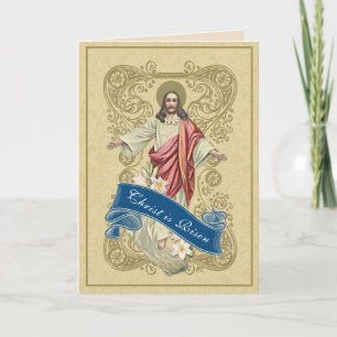 Religiöse vintage Oster-Auferstehungs-Spitze flora Feiertagskarte
