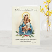 Religiöse Weihnachten Mary Madonna und Kinderfried Karte (Gelbe Blume)