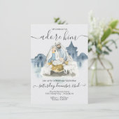 Religiöse Weihnachten mit dem Baby Jesus, Mary & J Einladung (Stehend Vorderseite)