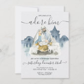 Religiöse Weihnachten mit dem Baby Jesus, Mary & J Einladung (Vorderseite)