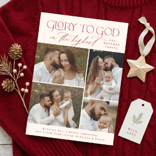 Religiöse Weihnachts-Glorie-für-Gott Collage Foto Feiertagskarte