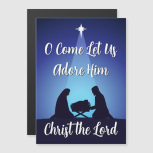 Religiöse Weihnachts-Krippenszene Magnetkarte