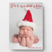 Religiöse Weihnachtsbibel Verse Elegant Baby Foto Fotoplatte (Vorderseite)