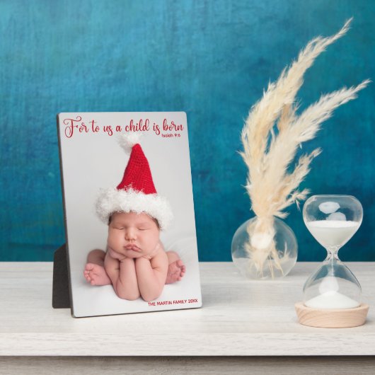 Religiöse Weihnachtsbibel Verse Elegant Baby Foto Fotoplatte (Seite)