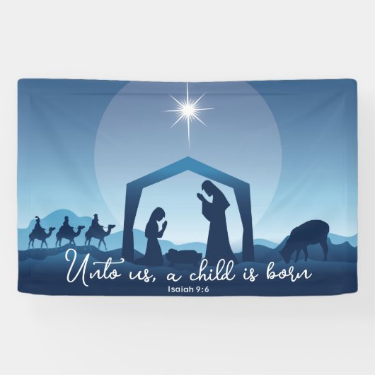Religiöse Weihnachtsbibel Verse Krippe Szene Banner (Horizontal)