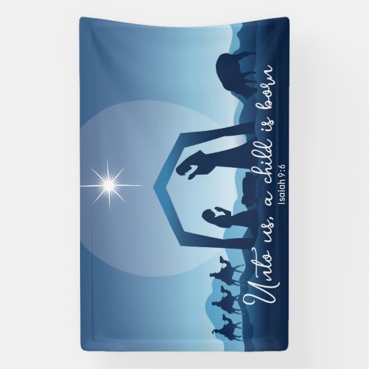 Religiöse Weihnachtsbibel Verse Krippe Szene Banner (Vertikal)