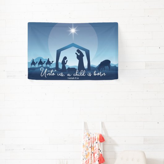 Religiöse Weihnachtsbibel Verse Krippe Szene Banner (InSitu)