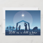 Religiöse Weihnachtsbibel Verse Krippe Szene Feiertagskarte (Vorderseite)