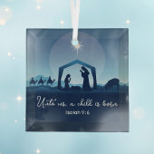 Religiöse Weihnachtsbibel Verse Krippe Szene Ornament Aus Glas