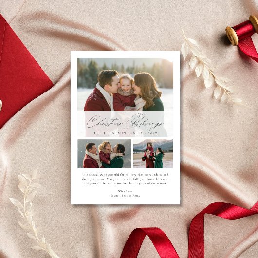 Religiöse Weihnachtsbotschaften Elegantes Foto Feiertagskarte