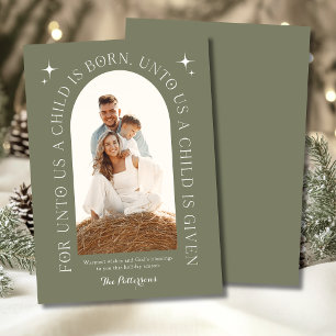 Religiöse Weihnachtsfamilie Foto Minimalistisch Gr Feiertagskarte