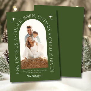 Religiöse Weihnachtsfamilie Foto Minimalistisch Gr Feiertagskarte