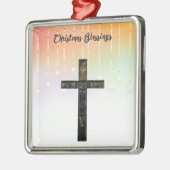 Religiöse Weihnachtsfeier mit Kreuz & Licht Ornament Aus Metall (Links)