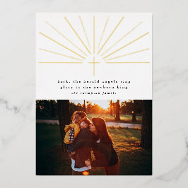 Religiöse Weihnachtsfotokarte Folieneinladung