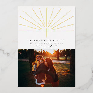 Religiöse Weihnachtsfotokarte Folieneinladung