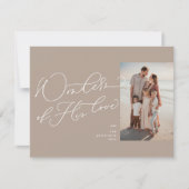 Religiöse Weihnachtsfotokarte für Slanted Script Feiertagskarte (Vorderseite)