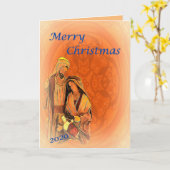 Religiöse Weihnachtskarte 2020 mit Insider-Nachric Karte (Gelbe Blume)