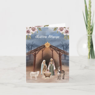 Religiöse Weihnachtskrippe Christliches Foto Weihn Feiertagskarte