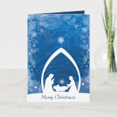 Religiöse Weihnachtskrippe Feiertagskarte (Vorderseite)