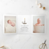 Religiöse Weihnachtskrippe Geburt Jesus Foto Dreifach Gefaltete Karte (Innenseite)