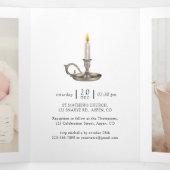 Religiöse Weihnachtskrippe Geburt Jesus Foto Dreifach Gefaltete Karte (Innenseite Mitte)