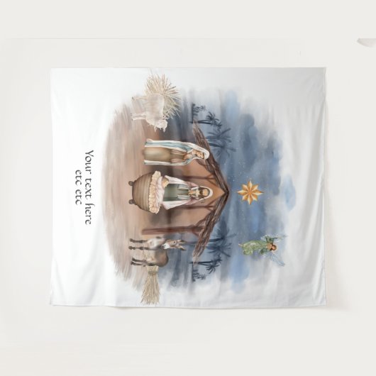 Religiöse Weihnachtskrippe Geburt Jesus Taufe Wandteppich (Vorderseite (Horizontal))