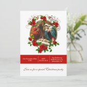 Religiöse Weihnachtskrippe Jesus Party Einladung (Stehend Vorderseite)